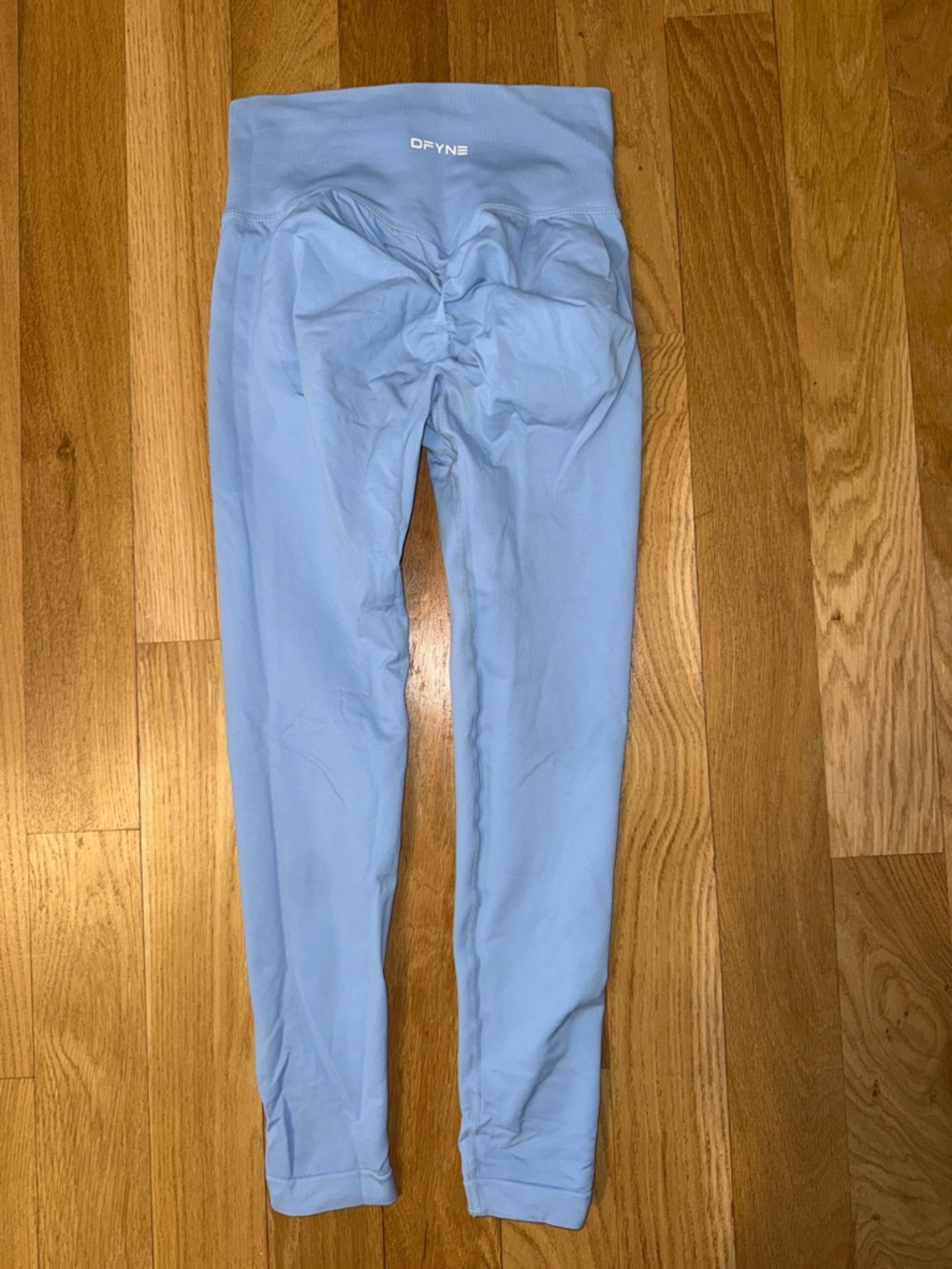 DFYNE Girls' Light Blue High-Waist Stretch Leggings